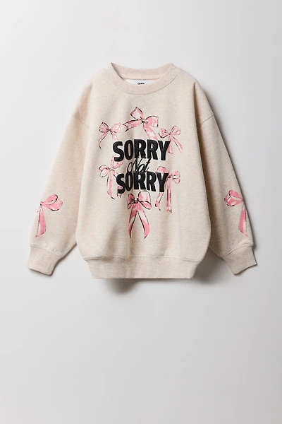 Chandail surdimensionné en molleton à imprimé relief pour fille