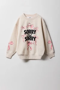 Chandail surdimensionné en molleton à imprimé relief pour fille