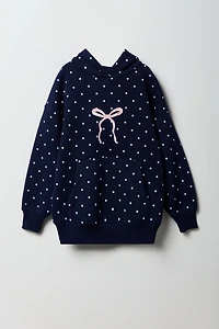 Haut à capuchon surdimensionné avec imprimé pour filles