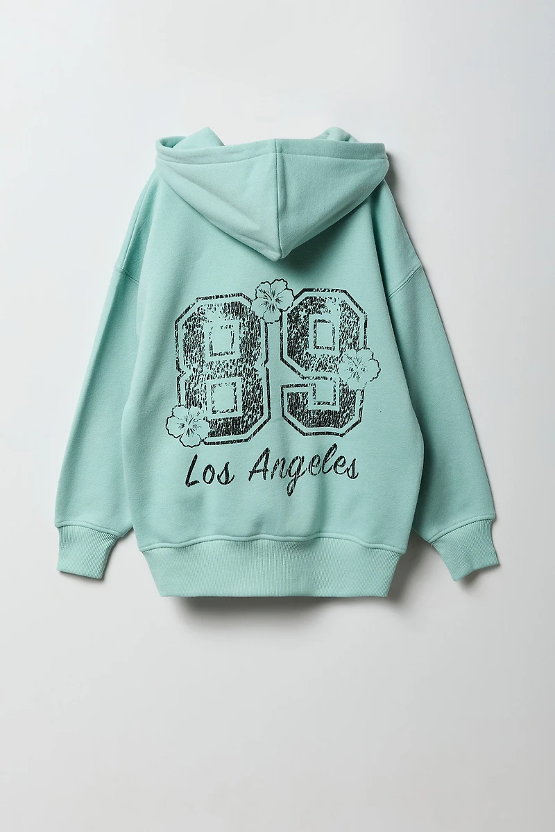 Girls Graphic Oversized Hoodie
