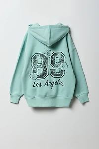 Girls Graphic Oversized Hoodie