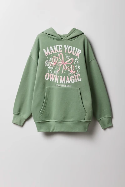 Girls Fleece Puff Print Hoodie