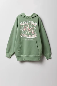 Girls Fleece Puff Print Hoodie