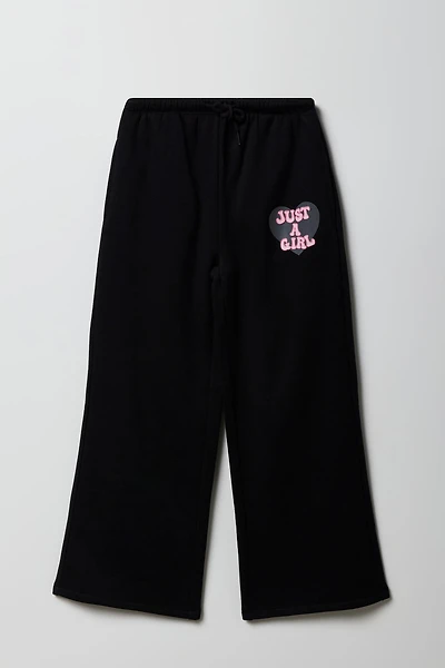 Girls Puff Print Wide Leg Sweatpant