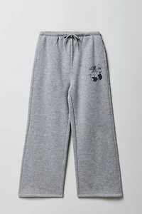 Girls Cherries Graphic Wide Leg Sweatpant