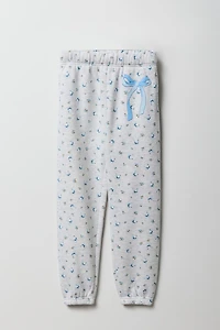 Girls Floral Puff Print Fleece Jogger