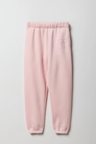 Jogger en molleton à imprimé Boucle avec pierres du Rhin pour fille