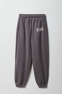 Girls Embroidered Fleece Jogger