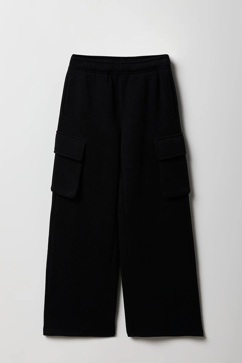 Girls Wide Leg Cargo Sweatpant