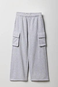 Girls Wide Leg Cargo Sweatpant