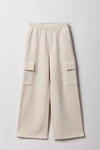 Pantalon d'entraînement cargo à jambe large en molleton pour fille
