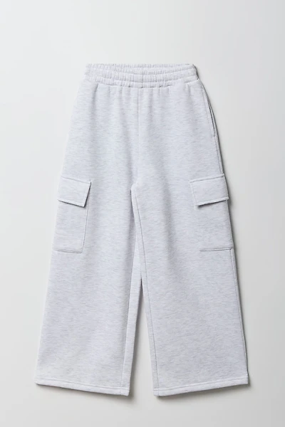 Pantalon cargo en molleton à jambe large pour filles