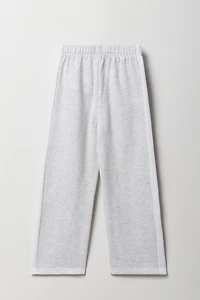 Pantalon d'entraînement à jambe large en molleton avec rayures latérales pour fille