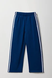 Pantalon d'entraînement à jambe large en molleton avec rayures latérales pour fille