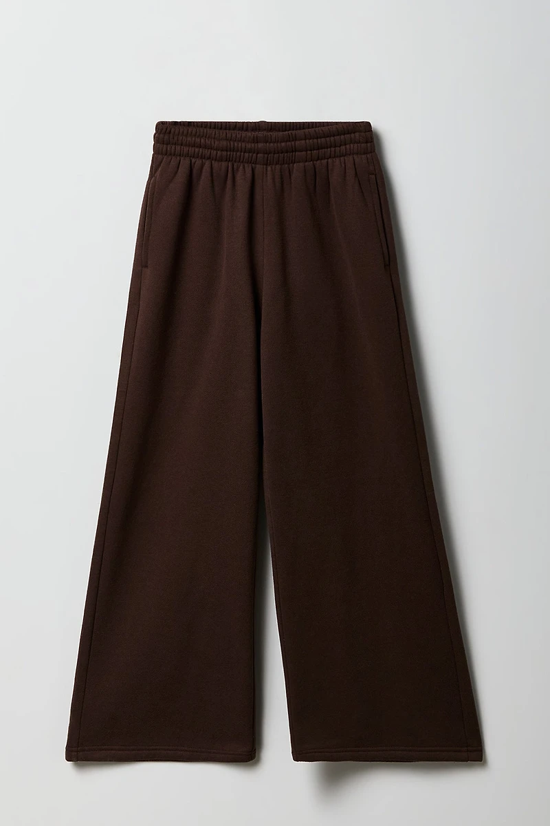 Pantalon d'entraînement à jambe large en molleton pour fille