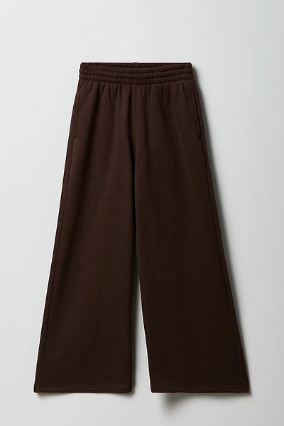 Pantalon d'entraînement à jambe large en molleton pour fille