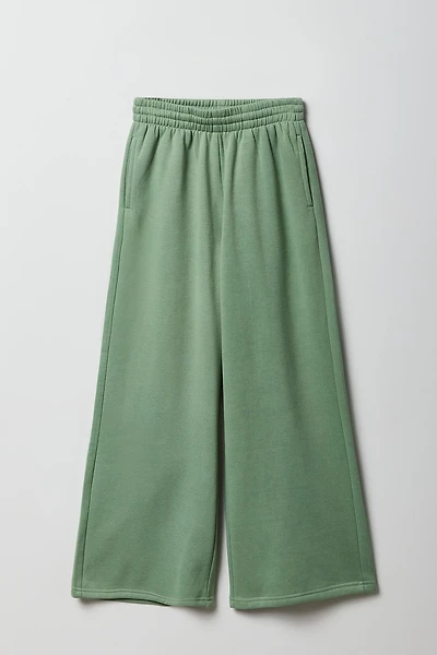 Girls Fleece Wide Leg Sweatpant
