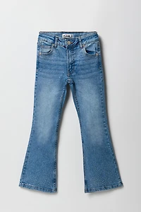 Jean à jambe évasée avec pierres du Rhin pour fille