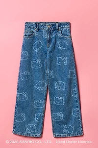 Hello Kitty® Girls Mid Rise Wide Leg Jean
