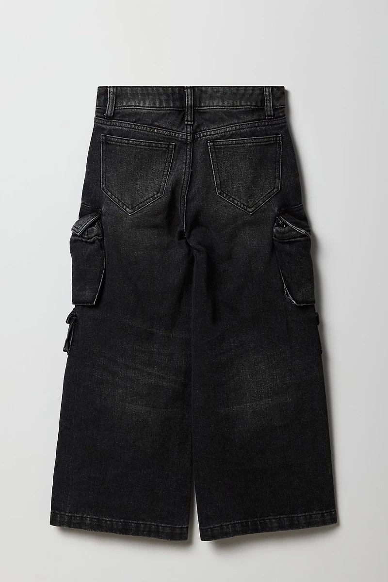Girls Baggy Wide Leg Cargo Jean