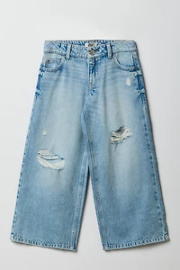 Girls Ripped Low Rise Super Baggy Jean