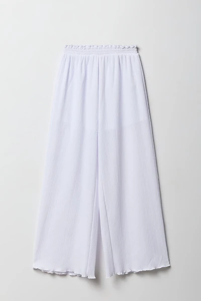 Pantalon à jambe large froissée pour filles