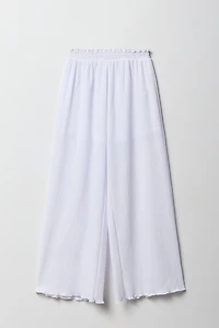 Pantalon à jambe large froissée pour filles