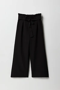 Girls Belted Wide Leg Paperbag Pant