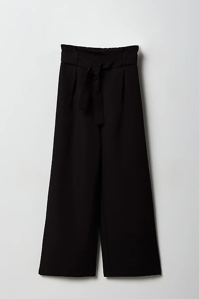 Girls Belted Wide Leg Paperbag Pant