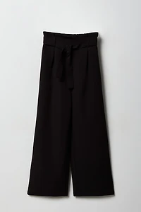 Girls Belted Wide Leg Paperbag Pant