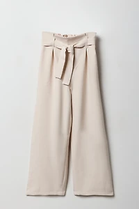 Girls Belted Wide Leg Paperbag Pant