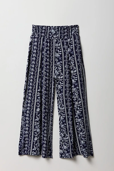 Girls Smocked Waist Palazzo Pant
