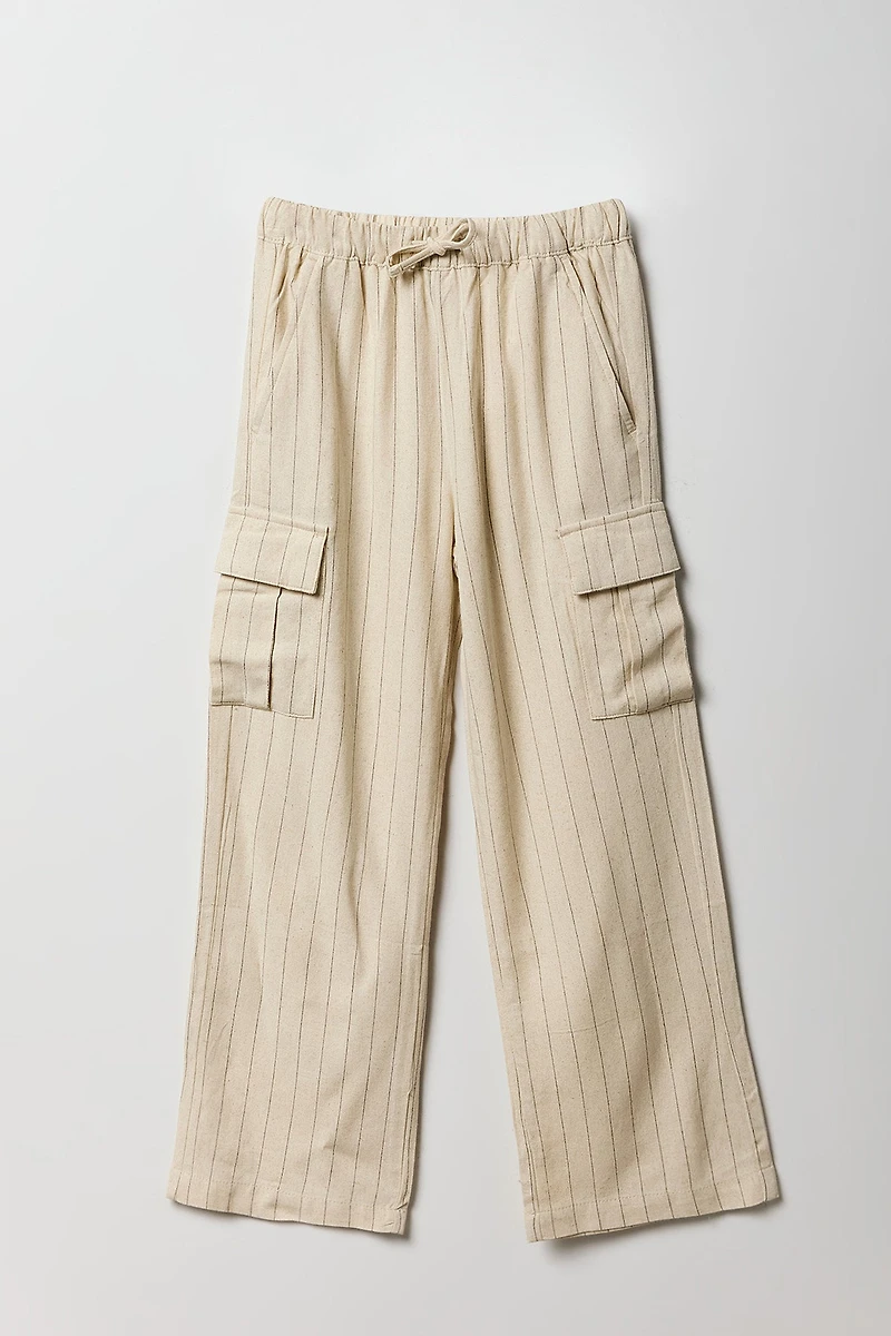 Pantalon cargo en lin pour fille