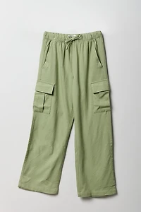 Girls Linen Cargo Pant