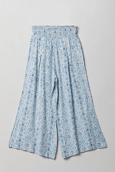 Girls Smocked Waist Palazzo Pant