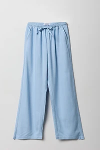 Girls Linen-Blend Wide Leg Pant
