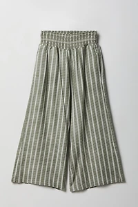 Girls Linen-Blend Wide Leg Palazzo Pant