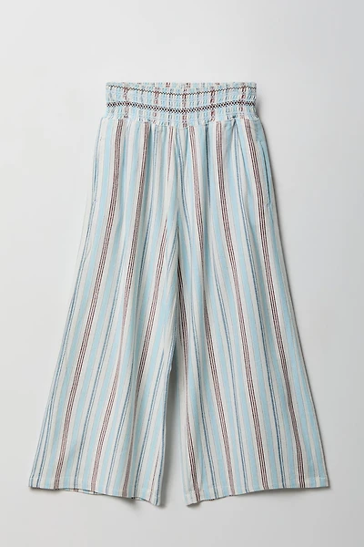 Girls Linen-Blend Wide Leg Palazzo Pant