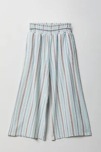 Girls Linen-Blend Wide Leg Palazzo Pant
