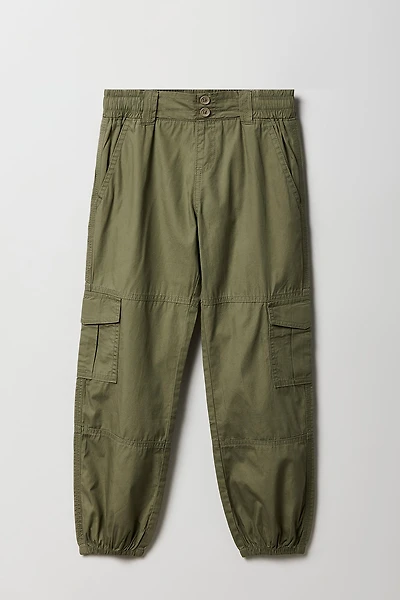Girls Elastic Waist Cargo Jogger