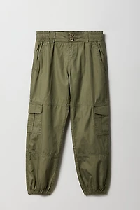 Girls Elastic Waist Cargo Jogger