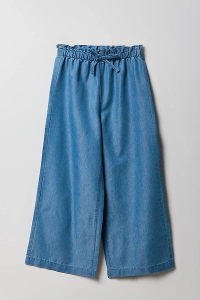 Pantalon à jambe large en chambray pour fille