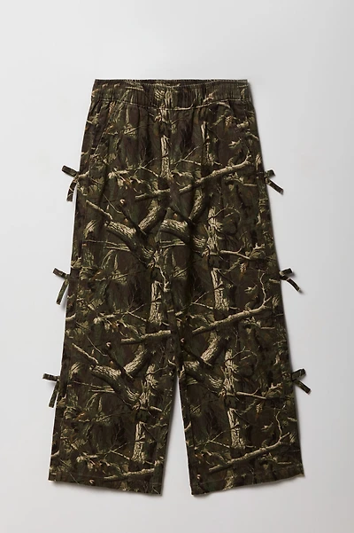 Pantalon à jambe large avec attache pour fille