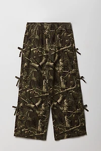 Pantalon à jambe large avec attache pour fille