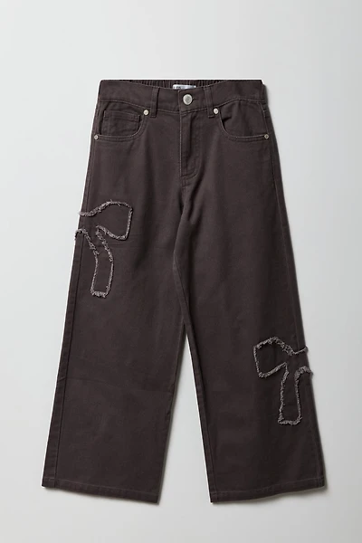 Pantalon baggy d'aspect usé pour fille