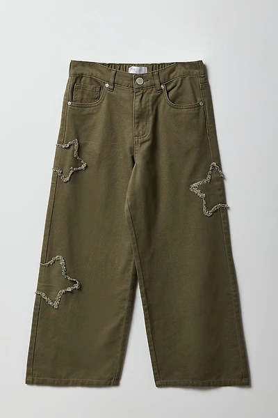 Girls Distressed Pattern Baggy Pant
