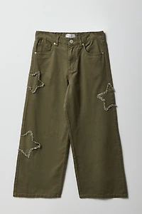 Girls Distressed Pattern Baggy Pant