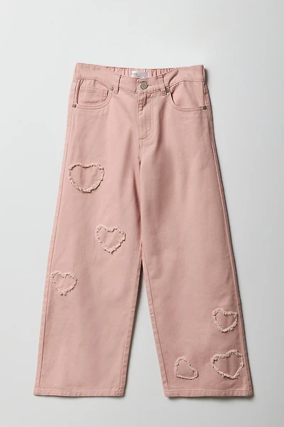 Girls Distressed Pattern Baggy Pant