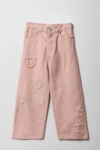 Girls Distressed Pattern Baggy Pant