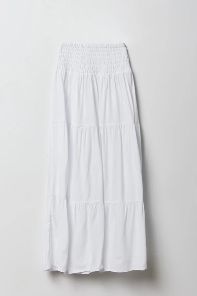 Jupe maxi volantée smockée pour fille